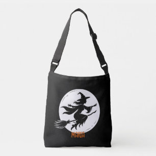 Grillige Heks Silhouet, Heks, Halloween Heks Crossbody Tas