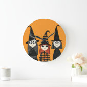 Grillige Heksen Spookachtig Schattig Halloween Grote Klok (Huis)