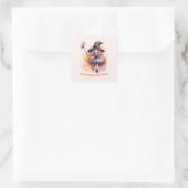 grillige heksen vierkante sticker (Tas)