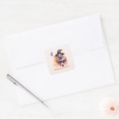 grillige heksen vierkante sticker (Envelop)