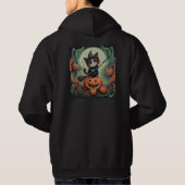 grillige heksenkat en pompoen Halloween Hoodie (Achterkant)