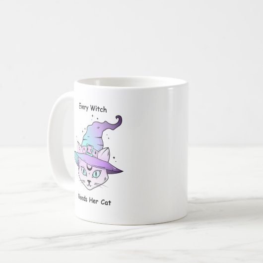 grillige heksenkat koffiemok (Voorkant links)