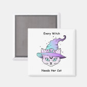 grillige heksenkat magneet (Voorkant / Achterkant)