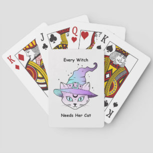 grillige heksenkat pokerkaarten