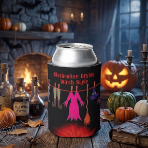 Grillige Heksenwaslijn Halloween Grafische Kunst Blikjeskoeler