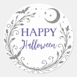 Grillige Hekserige Wicca Zilveren Glitters Hallowe Ronde Sticker