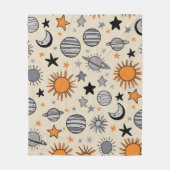 Grillige Hemellichamen Doodle Fleece Deken (Voorkant)