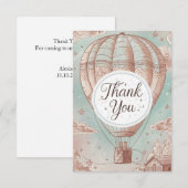 grillige hemelse heteluchtballon bedankkaart (Voorkant / Achterkant)