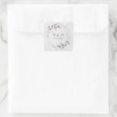 grillige herfst bloemenbruiloft vierkante Sticker (Tas)