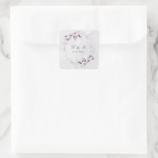 grillige herfst bloemenbruiloft vierkante Sticker (Tas)