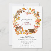 Grillige herfst bos babyshower kaart (Voorkant)