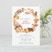 Grillige herfst bos babyshower kaart (Staand voorkant)