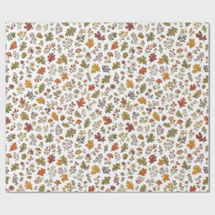 Grillige herfst bos blad paddestoel patroon cadeaupapier