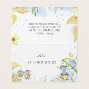 Grillige Herfst Dieren Baby Shower Bedankt Visitekaartje