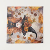 grillige Herfst heks Wandkleed (Voorkant (horizontaal))