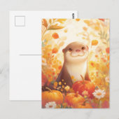 Grillige Herfst Otter en Pompoenweide Briefkaart (Voorkant / Achterkant)