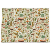 Grillige herfst paddenstoelen bos naadloos patroon groot cadeauzakje (Voorkant)