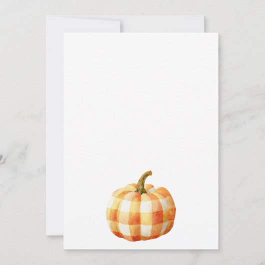 grillige Herfst pompoen kleine pompoen Baby shower Bedankkaart (Achterkant)