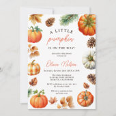 grillige Herfst pompoen kleine pompoen Baby shower Kaart (Voorkant)