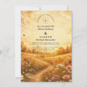 Grillige Herfst Wilde Bloemen Bruiloft Kaart (Voorkant)