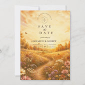 Grillige Herfst Wilde Bloemen Bruiloft Save The Date (Voorkant)