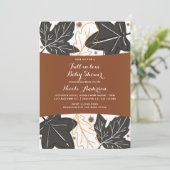 Grillige herfstbladeren en eikels babyshower kaart (Staand voorkant)