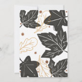 Grillige herfstbladeren en eikels babyshower kaart (Achterkant)