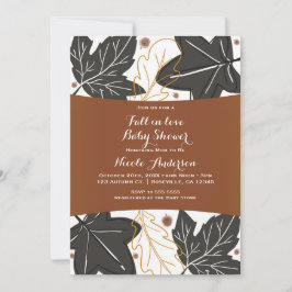 Grillige herfstbladeren en eikels babyshower kaart