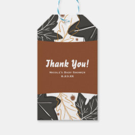 Grillige herfstbladeren en eikels cadeautje cadeaulabel