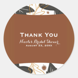 Grillige herfstbladeren en eikels favoriet ronde sticker