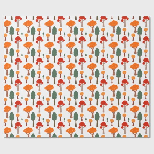 Grillige Herfstbomen Cadeaupapier (Vlak)
