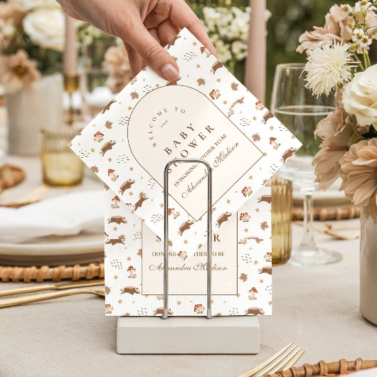 Grillige herfstbos babyshower servet