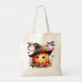 Grillige herfstpompoen heksendesign tote bag (Achterkant)