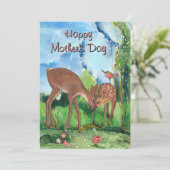 Grillige hertenmoederdag  feestdagenkaart (Staand voorkant)