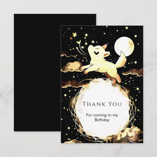 Grillige Hoeende Wolf Verjaardag Bedankkaart (Voorkant / Achterkant)