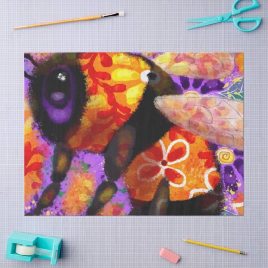 grillige hommel Paarse Oranje ontkoppeling Tissuepapier (Craft)