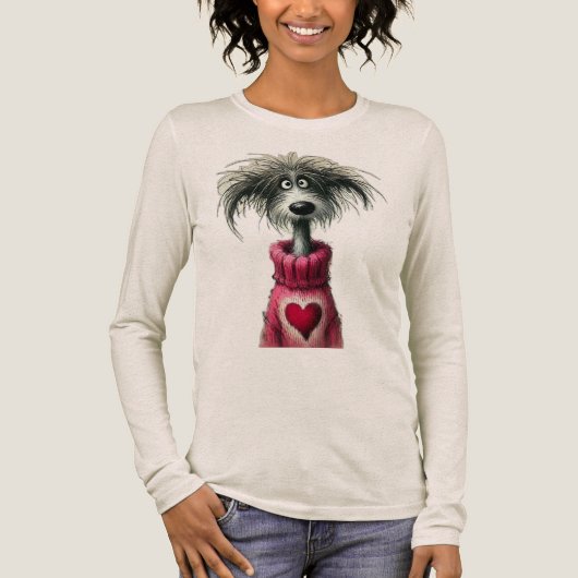 Grillige hond Tri-Blend shirt (Voorkant)