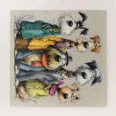 Grillige honden legpuzzel (Horizontaal)