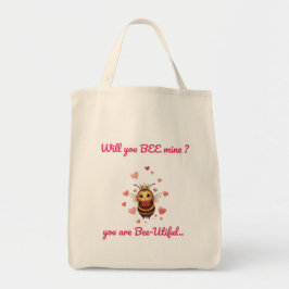 Grillige honingbij valentijnskaart tote bag