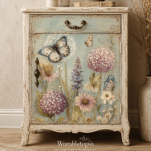 Grillige Hortensia- en Vlinder Tuin Decoupage Tissuepapier