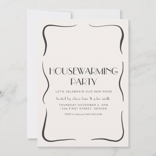 grillige housewarming-party uitnodigen kaart (Voorkant)