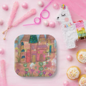 grillige huizen partij Borden Papieren Bordje (Feest)