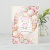 Grillige Ijs, Roze Ijs Vintage Kaart (Staand voorkant)