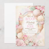 Grillige Ijs, Roze Ijs Vintage Kaart (Voorkant / Achterkant)