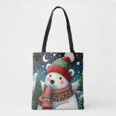 Grillige Ijsbeer Kerstmis Tote Bag (Voorkant)
