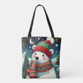 Grillige Ijsbeer Kerstmis Tote Bag (Achterkant)