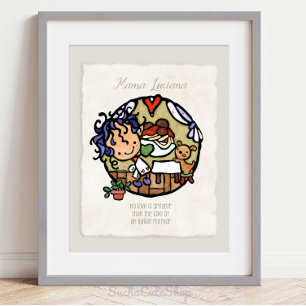 Grillige Italiaanse Keuken Kunst Spaghetti Meisje Poster