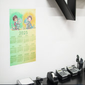 Grillige Jongen & Dinosaur Cartoon  Poster