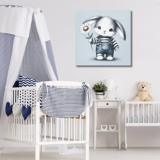 Grillige Jongens Konijn Canvas Afdruk