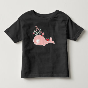 Grillige juffrouw Roze Walvis Boog Monogram Baby M Kinder Shirts
